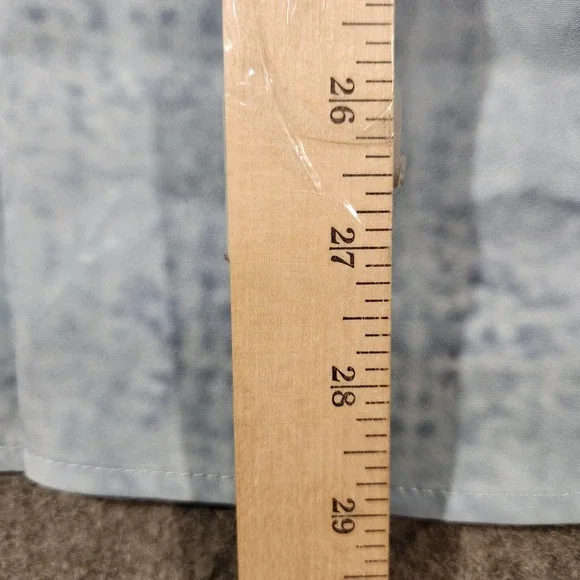 Floral Vine Print Shirt Womens Large Blue‎ Green Short Sleeve Flowy Blouse Top - Picture 7 of 8